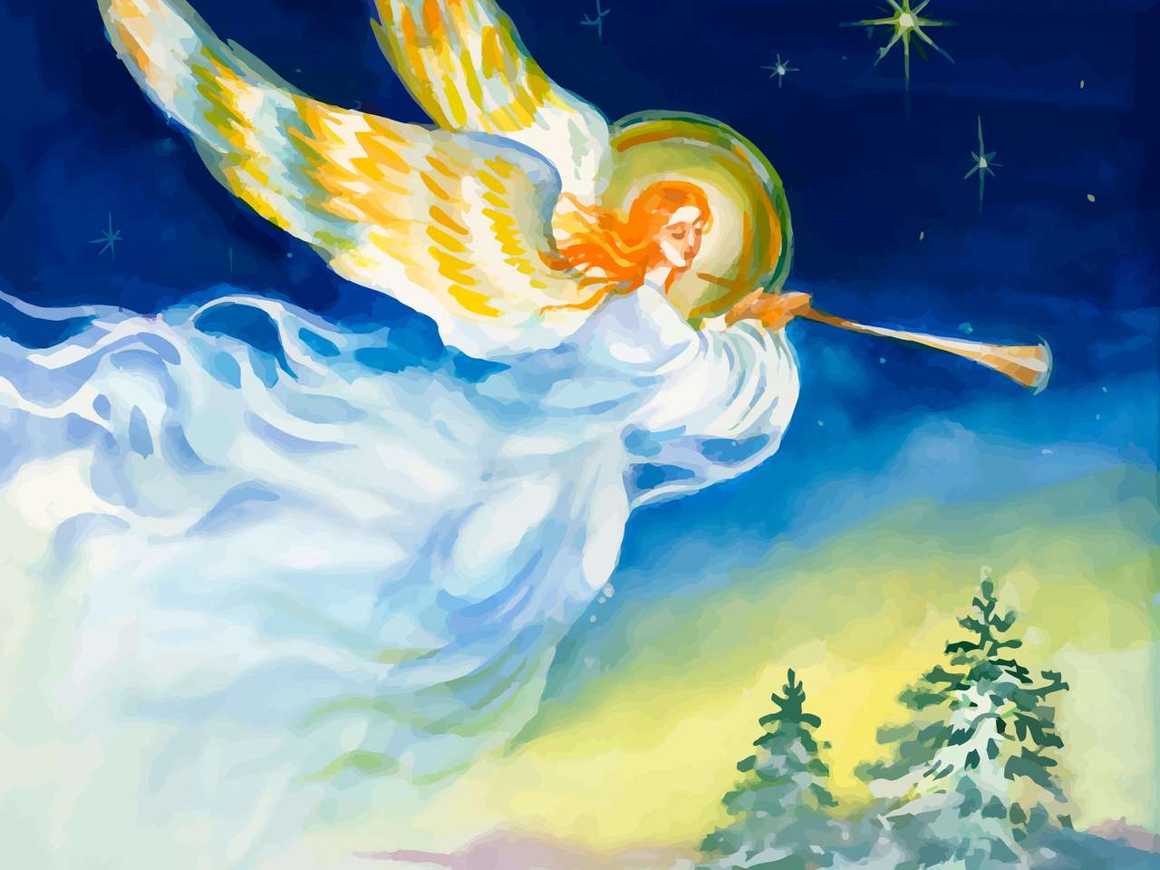 Piękny anioł ze skrzydłami puzzle online