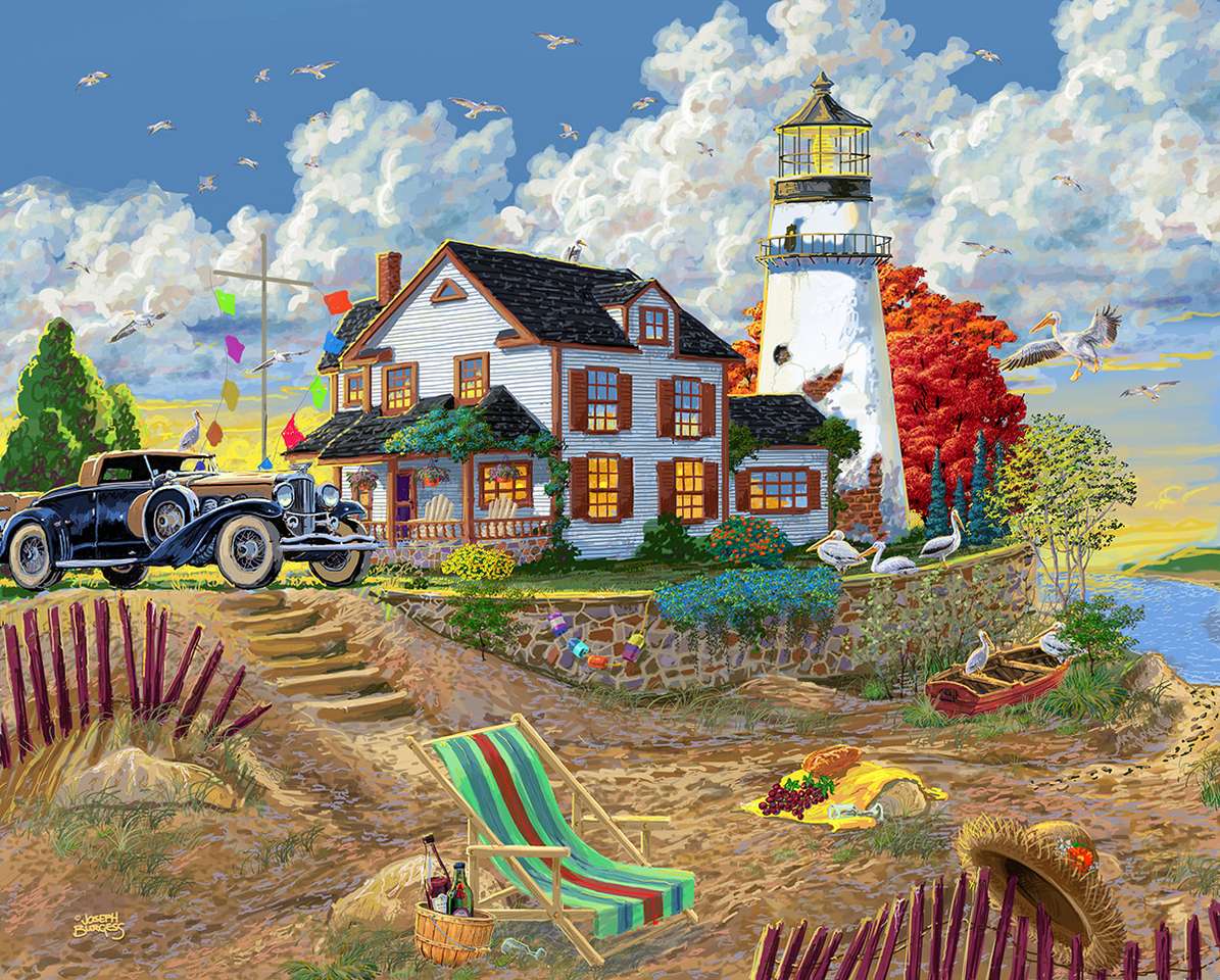 A lighthouse and a house by the sea puzzle