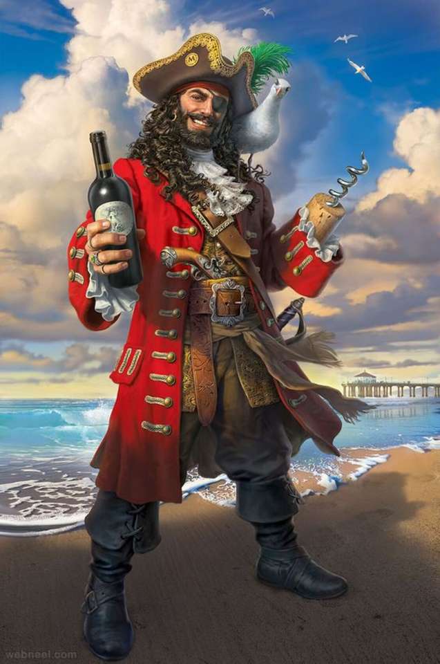 ilustracja pirata autorstwa Marka Fredrickson puzzle online