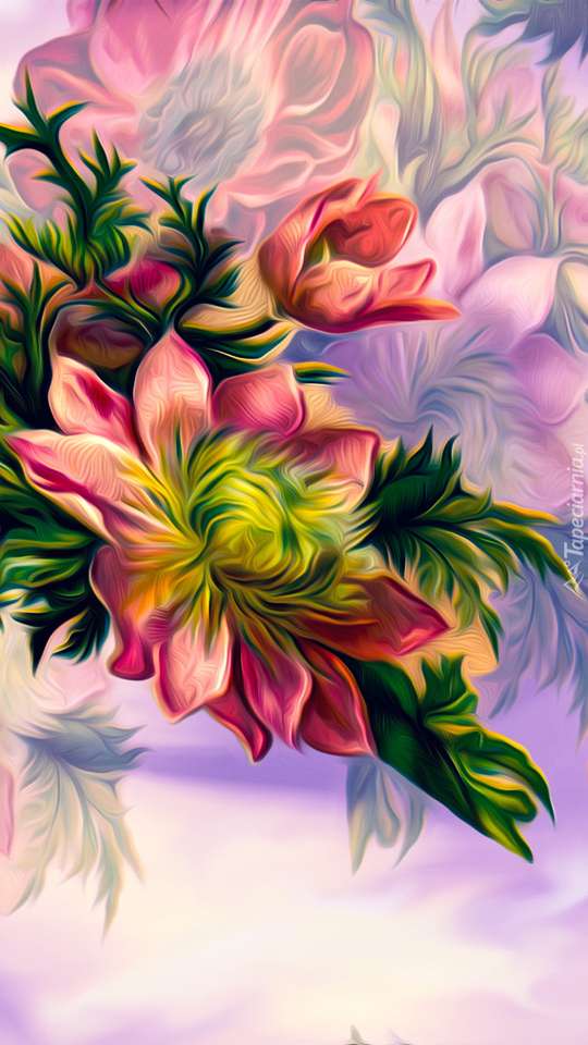 Barevné květiny - obrázek skládačka