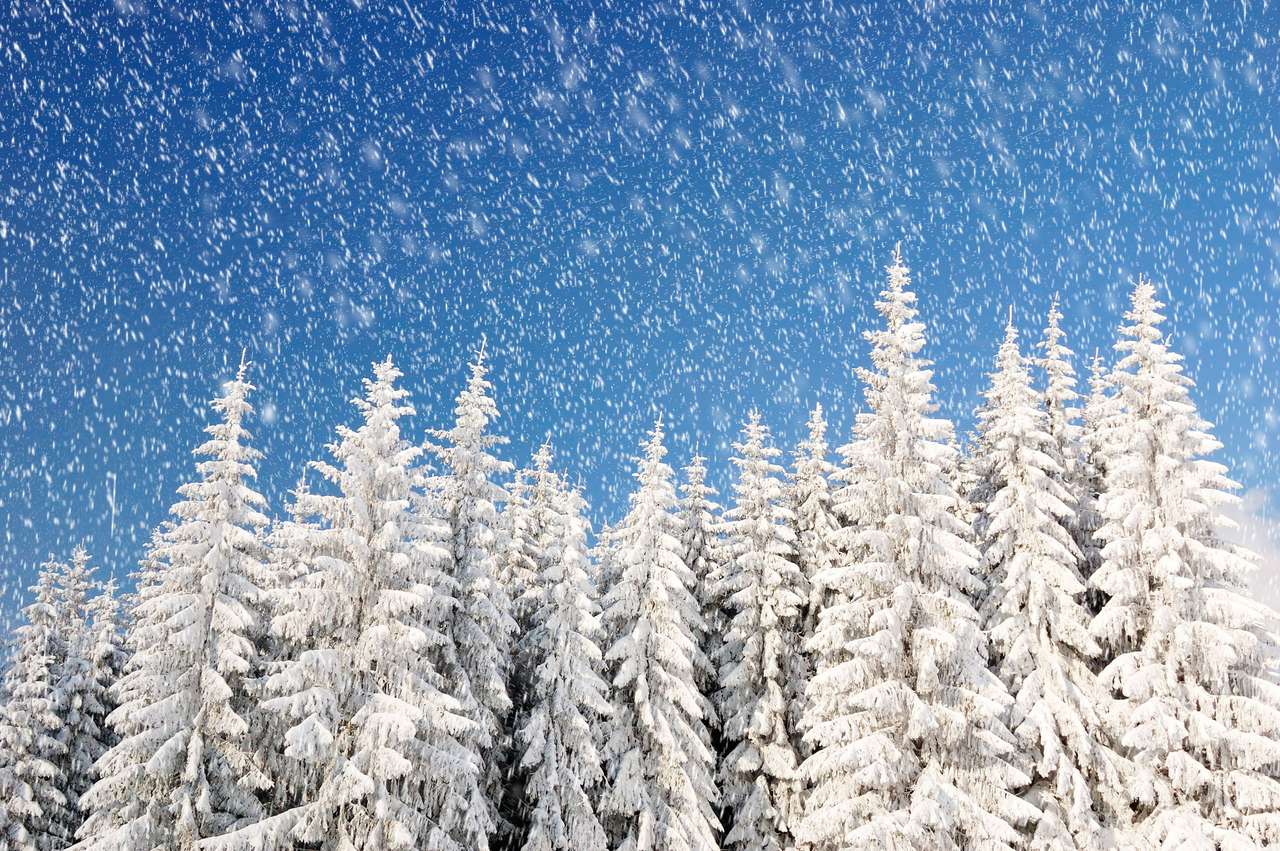 Zimowy krajobraz w górach Karpaty, Ukraina puzzle online