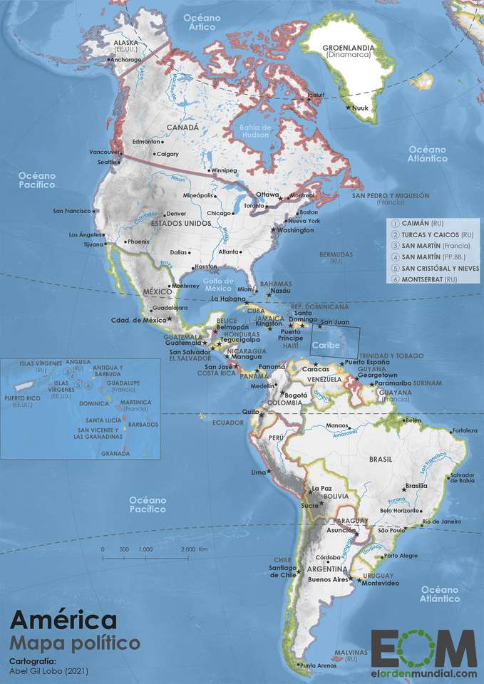 mapa ameryki środkowej puzzle online