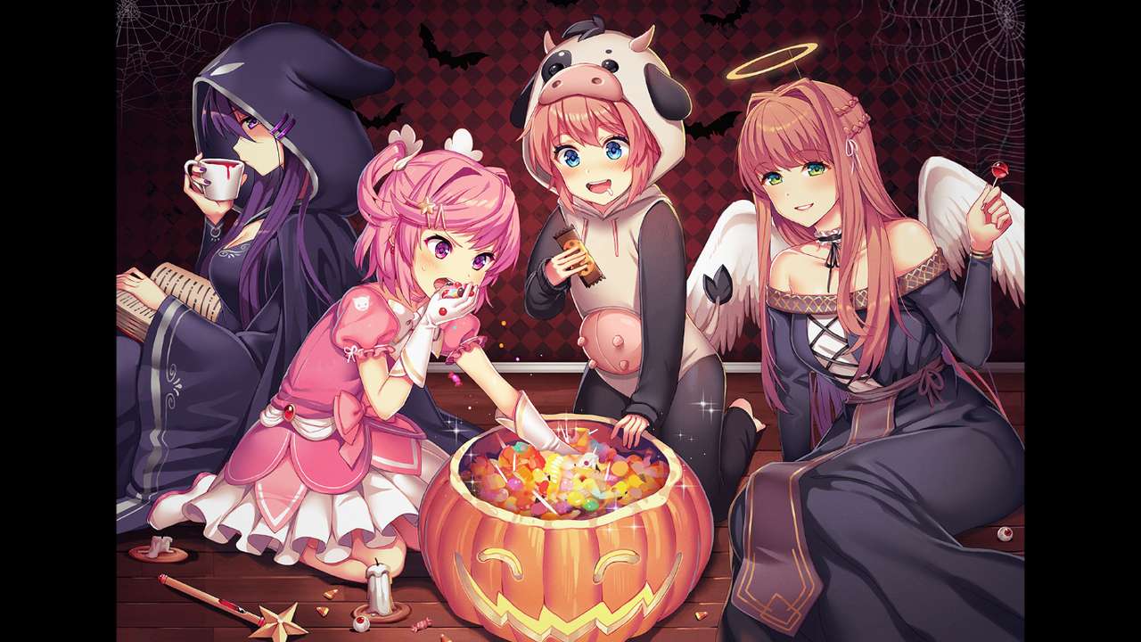 Halloweenowe DDLC puzzle online