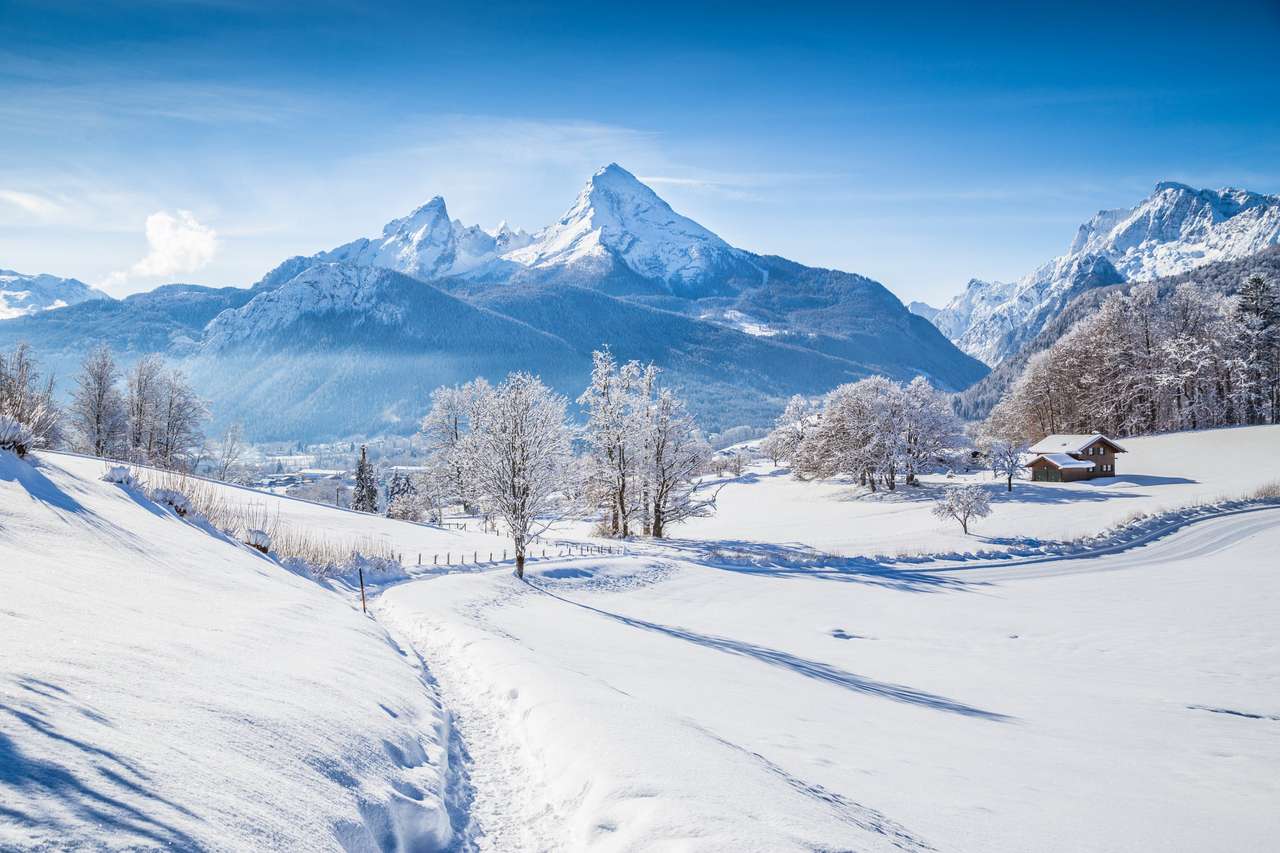 Paisaje de invierno en los Alpes rompecabezas