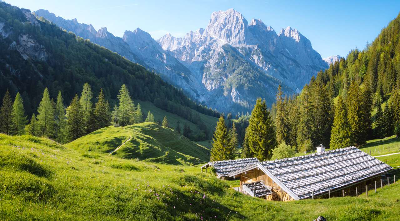 Idylliczny krajobraz w Alpach puzzle online
