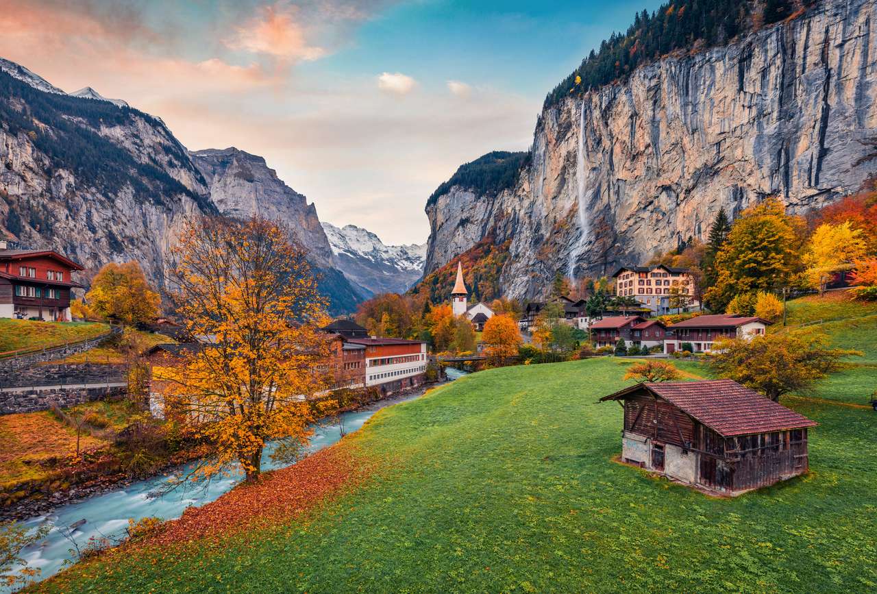 Imponująca scena plenerowa Alp Szwajcarskich puzzle online
