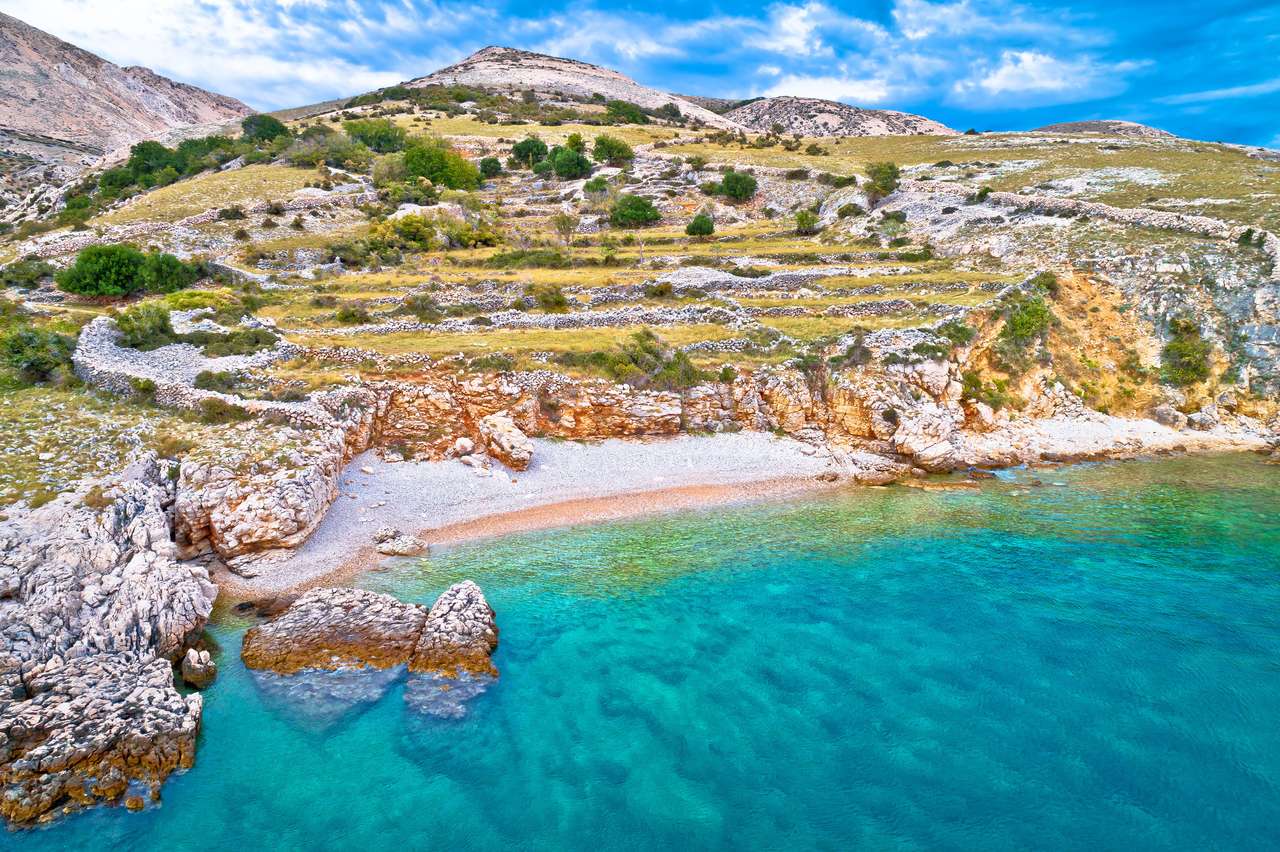 Wyspa Krk idylliczna żwirowa plaża puzzle online
