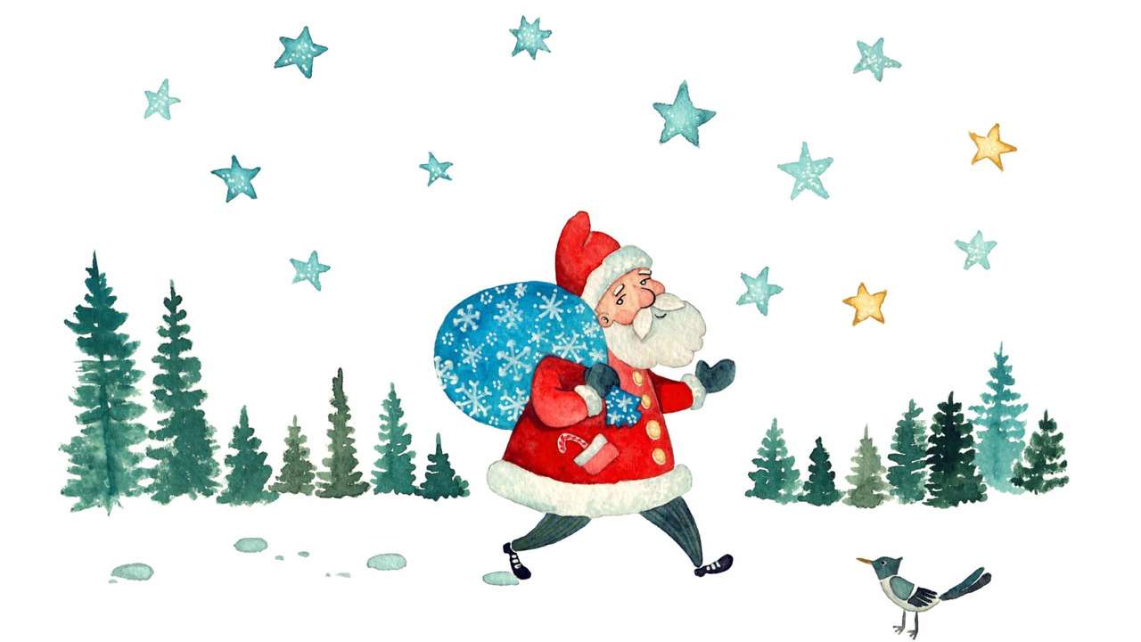 Święty Mikołaj jest w drodze puzzle online