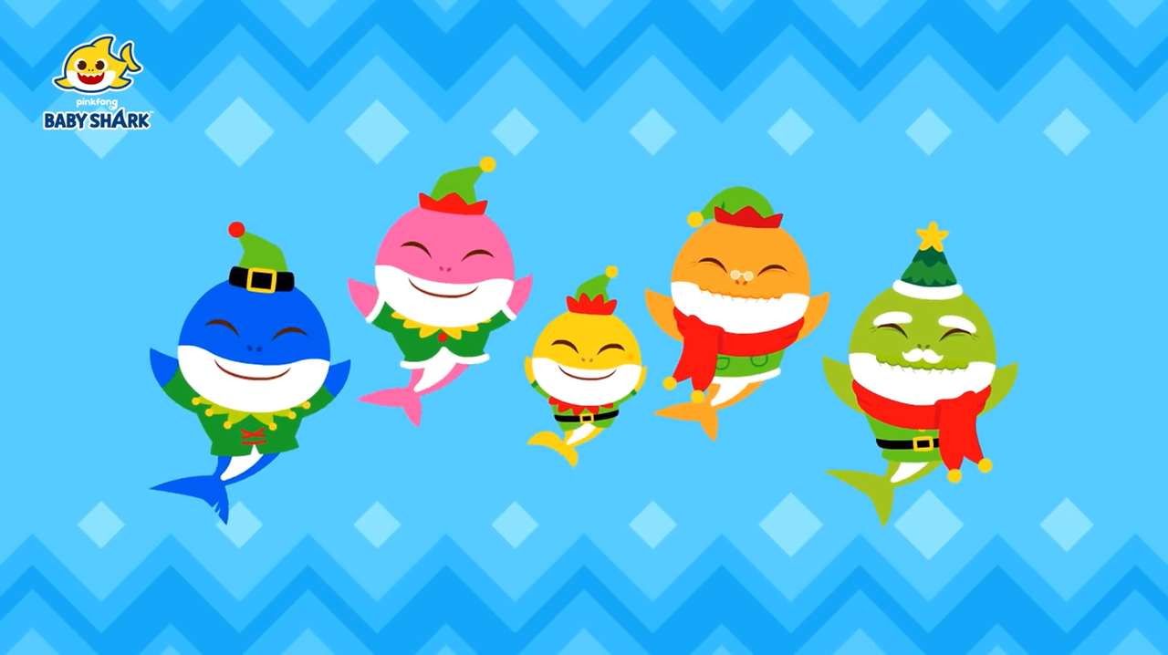 Elfy z rodziny rekinów bożonarodzeniowych! puzzle online
