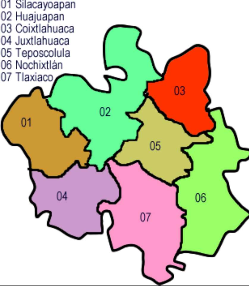 Mapa numer 2 stanu Oaxaca puzzle online