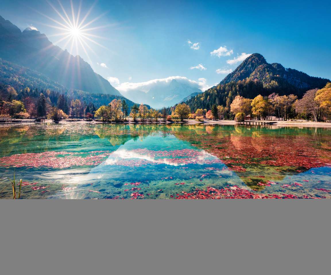 Wspaniały poranny widok na jezioro Jasna puzzle online