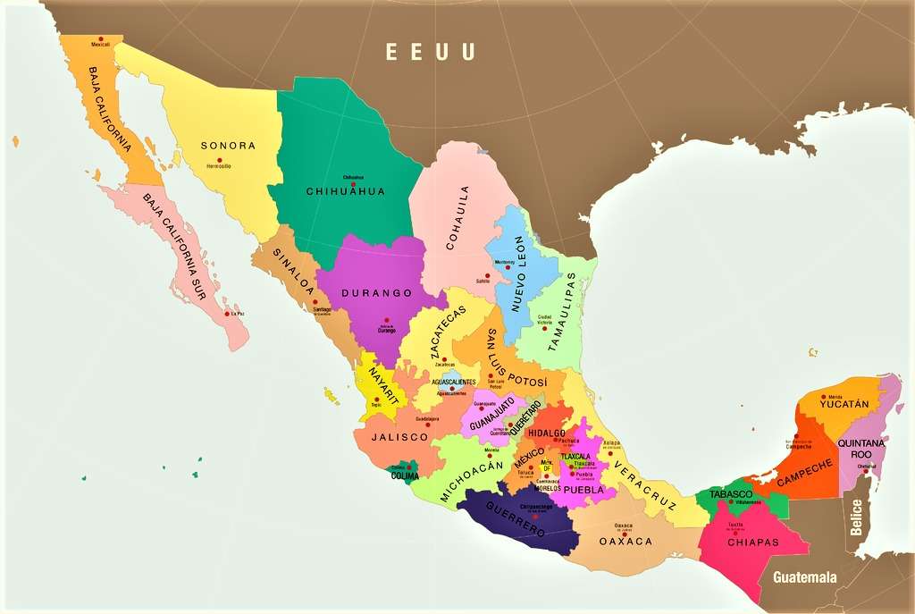 Mapa Meksyku puzzle online