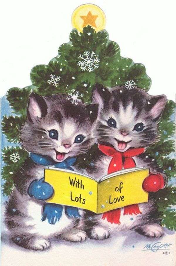 Boże Narodzenie # 40 - Kocięta śpiewają kolędy puzzle online