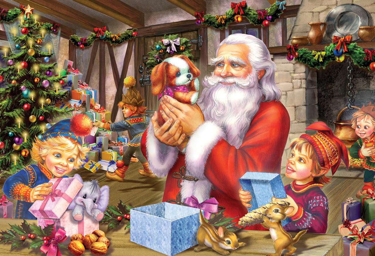 Święty Mikołaj i przyjaciele puzzle online