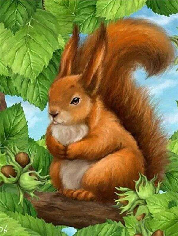 Bardzo urocza i pulchna mała wiewiórka puzzle online