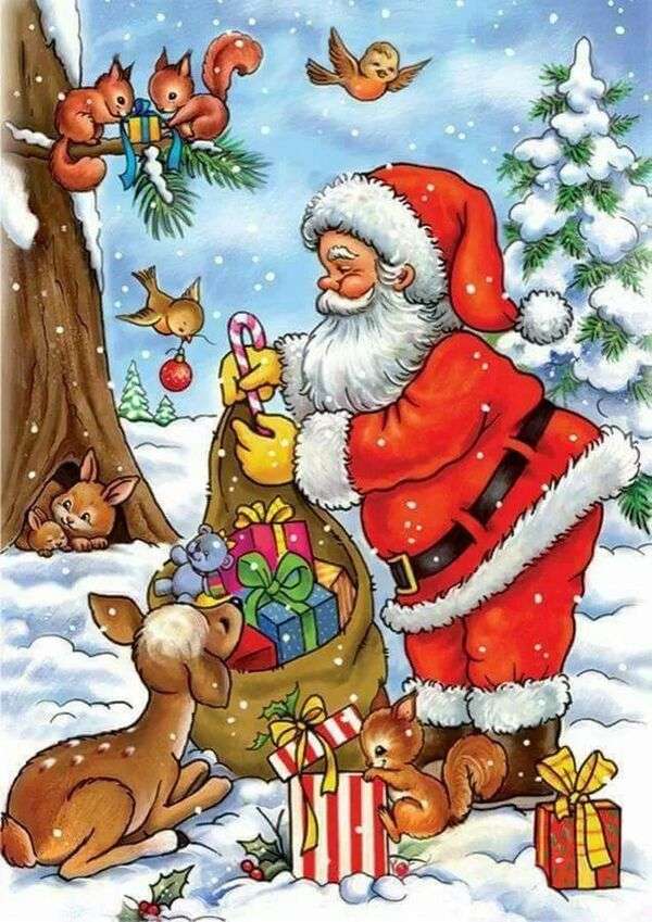 Boże Narodzenie #44 - Święty Mikołaj dostarcza prezenty puzzle online