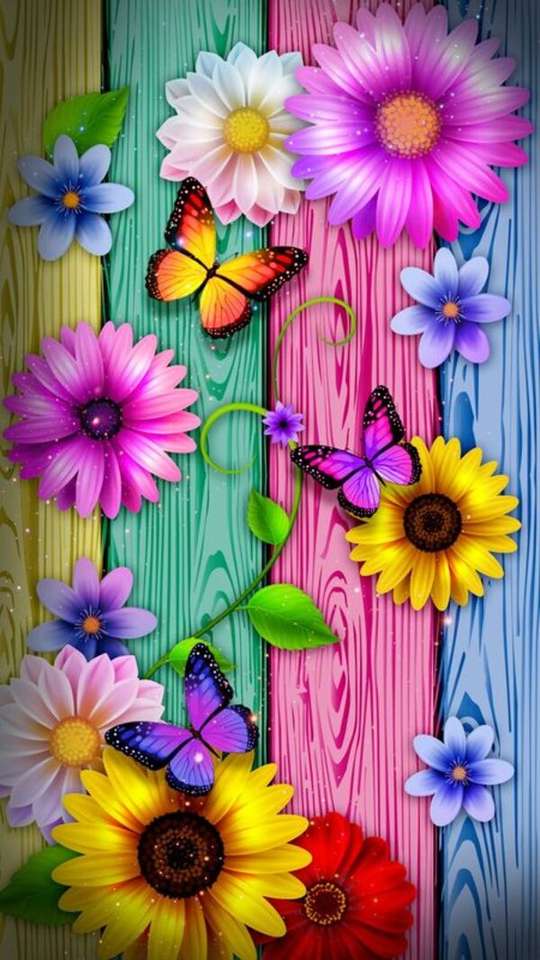 Piękne motyle w uroczych kolorach puzzle online