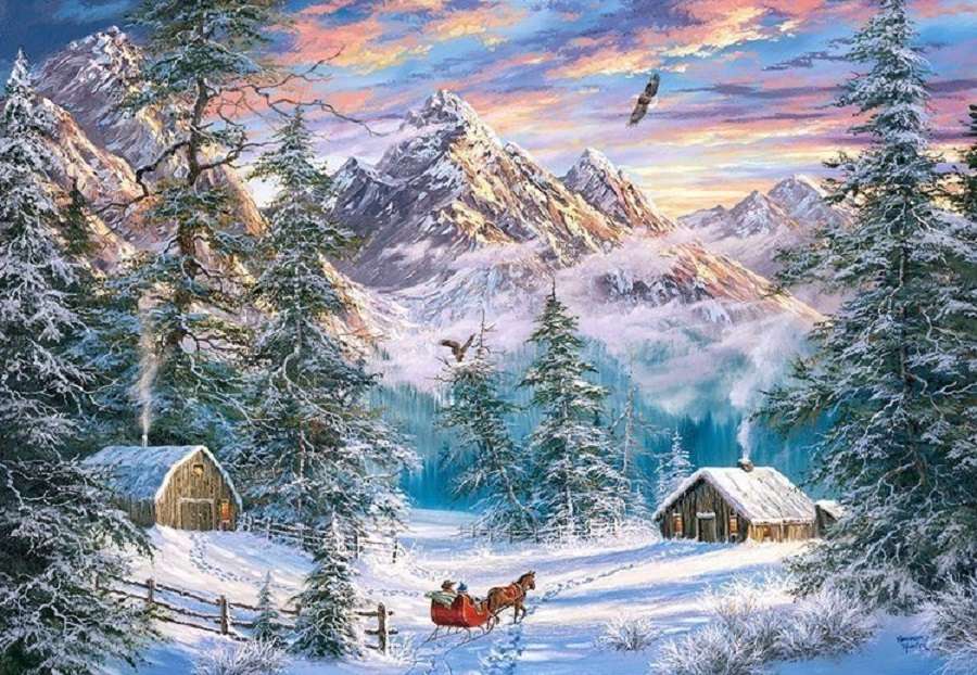 Zimowy krajobraz. puzzle online