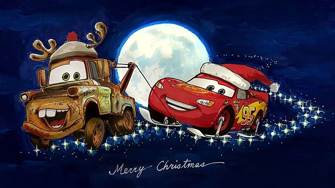 samochody Boże Narodzenie puzzle online