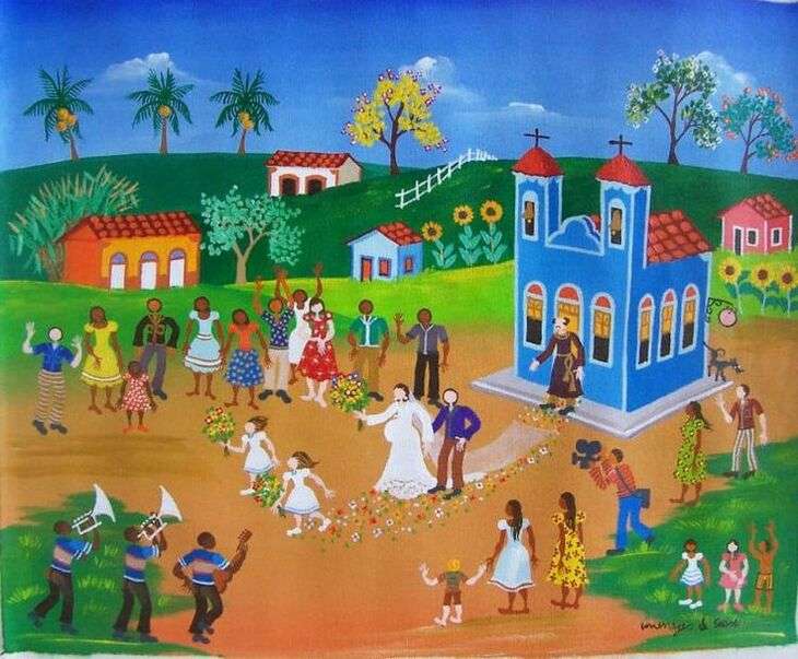 Tradycyjne wesele na wiosce w Brazylii - Art #1 puzzle online