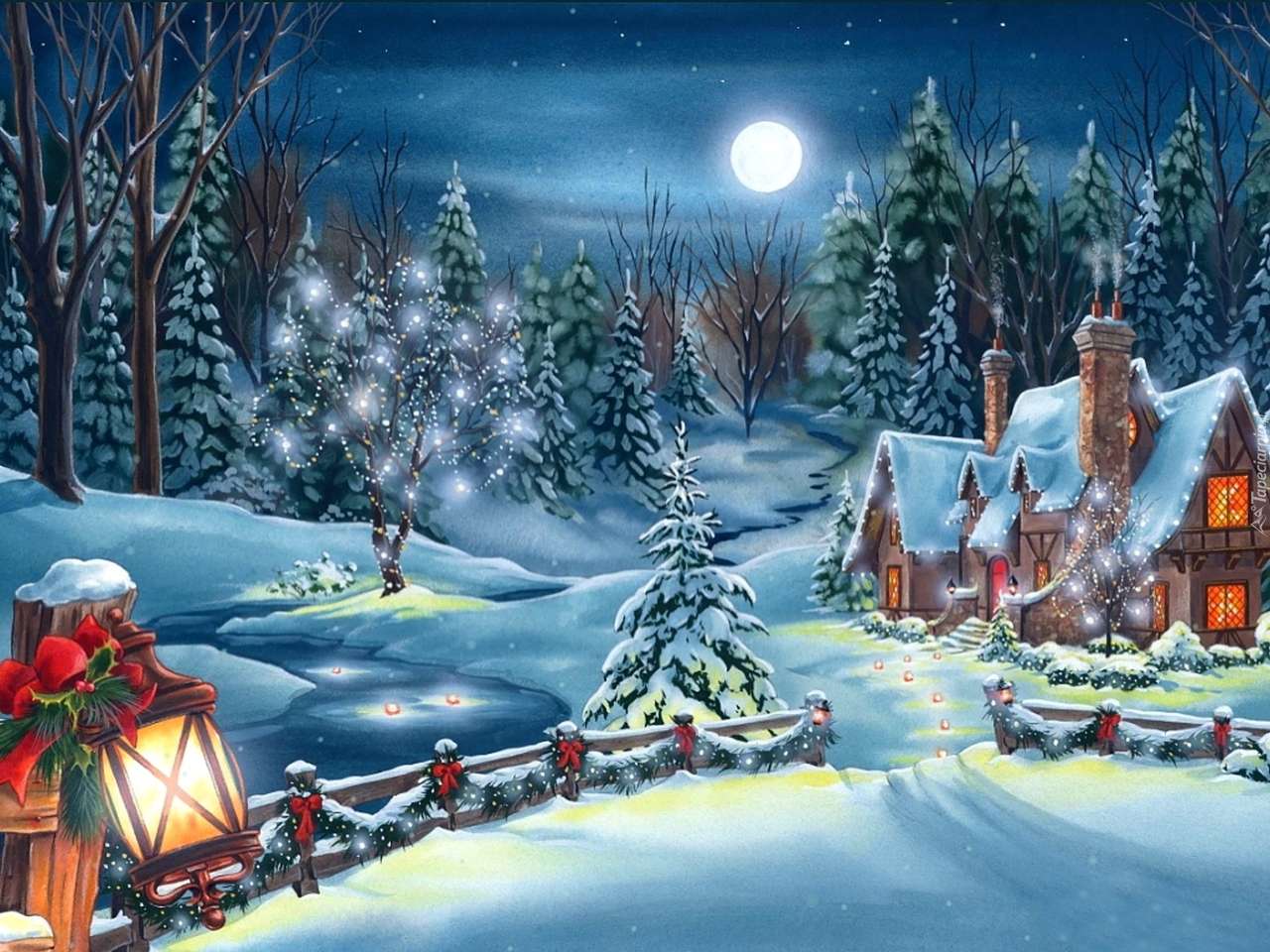 Śnieżno przed Świętami puzzle online