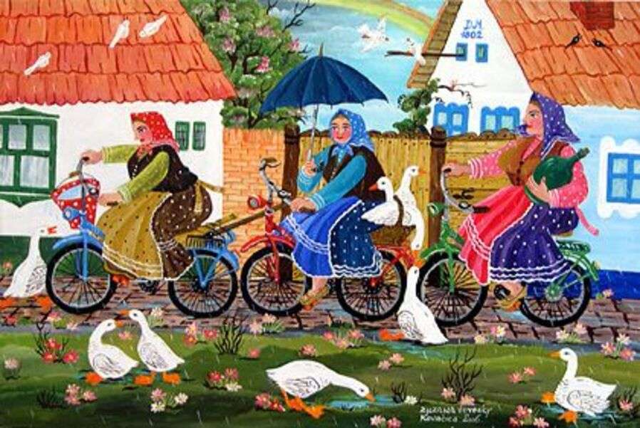 Panie na rowerze z Chorwacji - Europa - Art # 2 puzzle online
