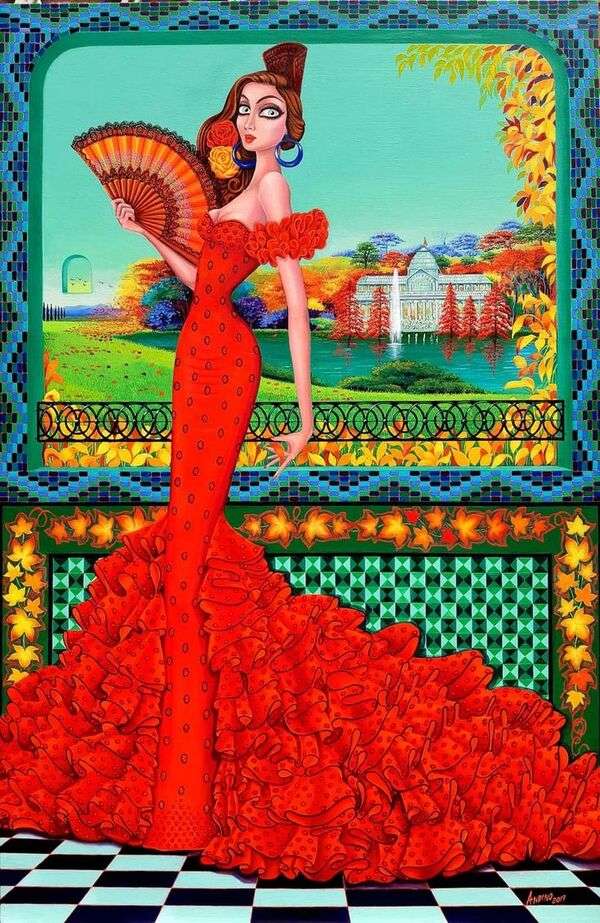 Sukienka Dama w Flamenco - Hiszpania - Sztuka #1 puzzle online