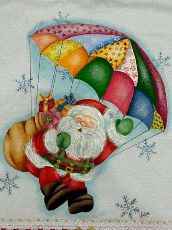 Boże Narodzenie # 55 - Święty Mikołaj na spadochronie puzzle online
