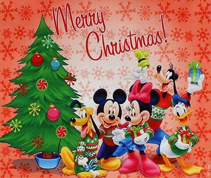 Boże Narodzenie nr 56 – Mickey i przyjaciele życzą Wesołych Świąt puzzle online