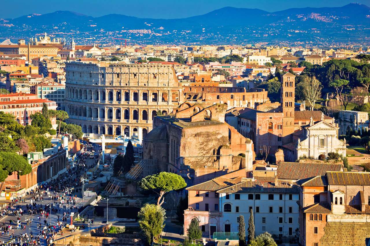Zabytki starożytnego Forum Romanum i Koloseum puzzle online