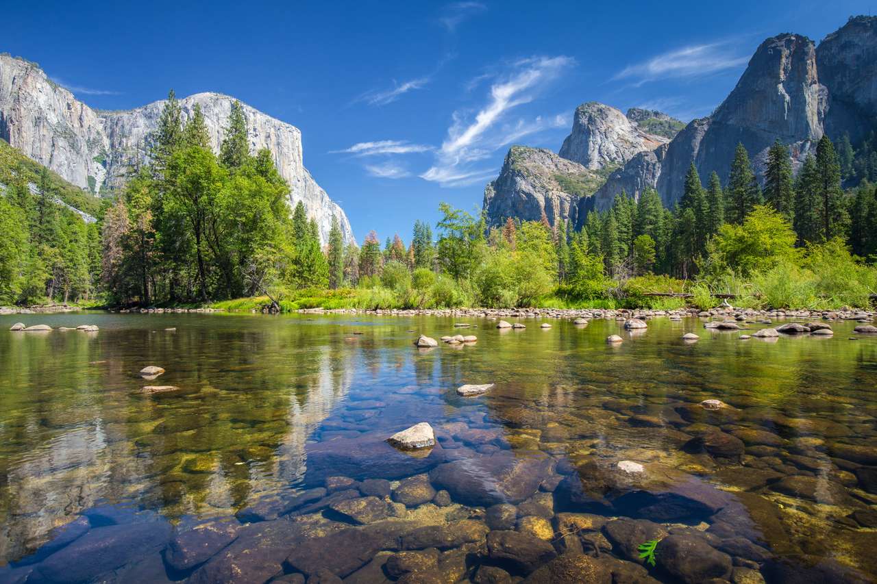 Klasyczny widok na malowniczą dolinę Yosemite puzzle online