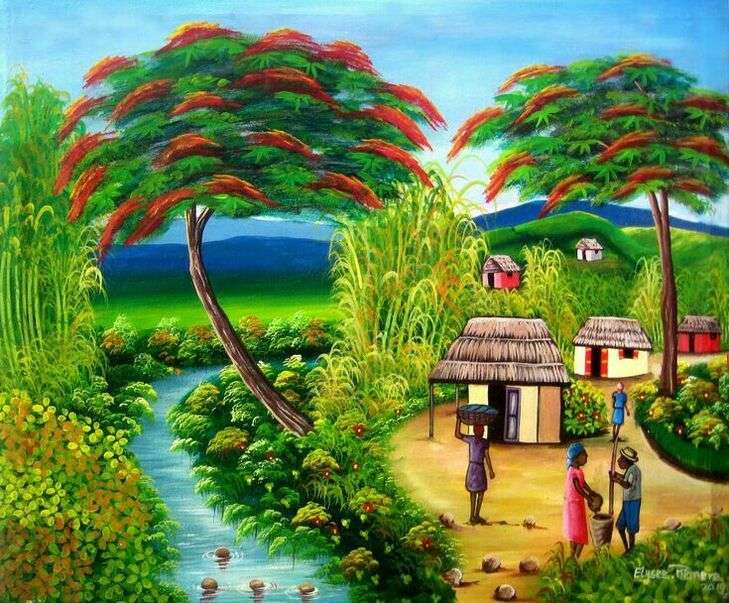 Humble houses in mountain Haiti - Art # 1 puzzle