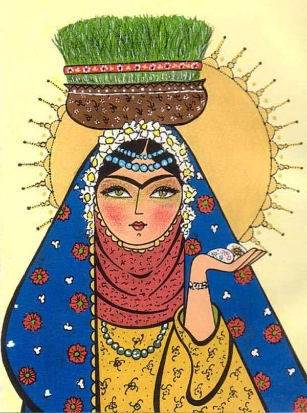 Iranka nosi kosz na głowie - Art #4 puzzle online