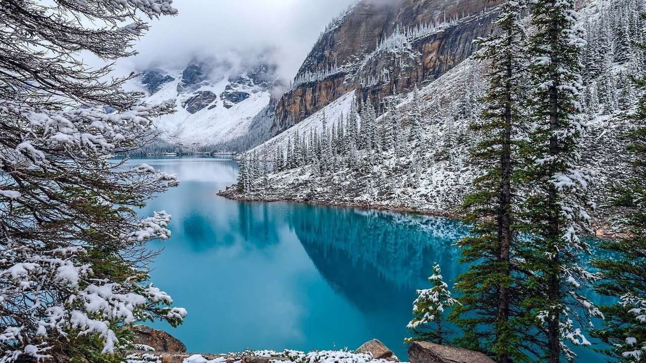 Piękny widok na zamarznięte jezioro? puzzle online