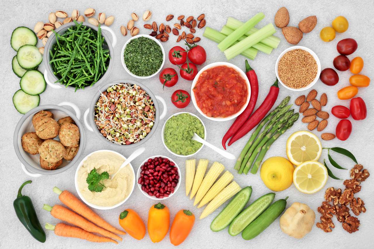 Zdrowa żywność dla diety wegańskiej puzzle online