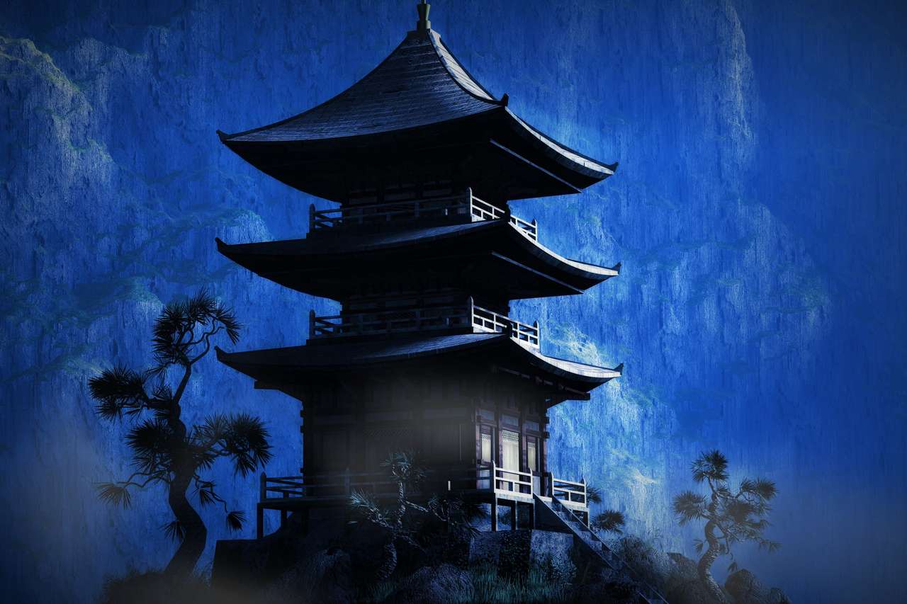 Buddyjska świątynia Zen w górach puzzle online