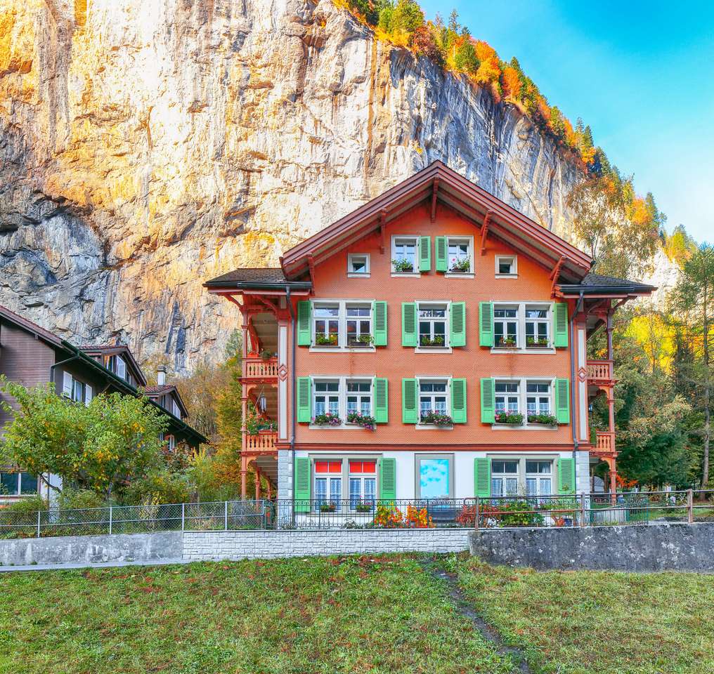 Wioska Lauterbrunnen i Alpy Szwajcarskie puzzle online