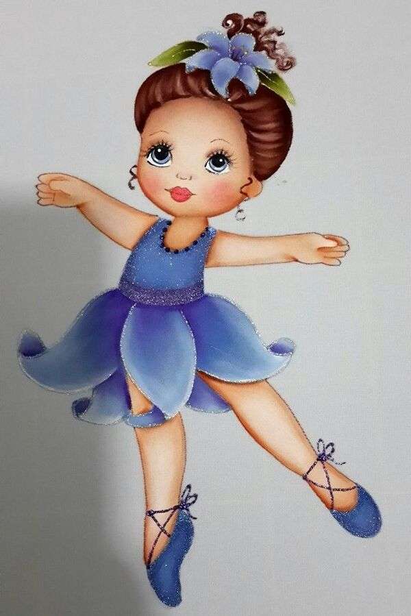 mała dziewczynka strój baleriny niebieski #1 puzzle online