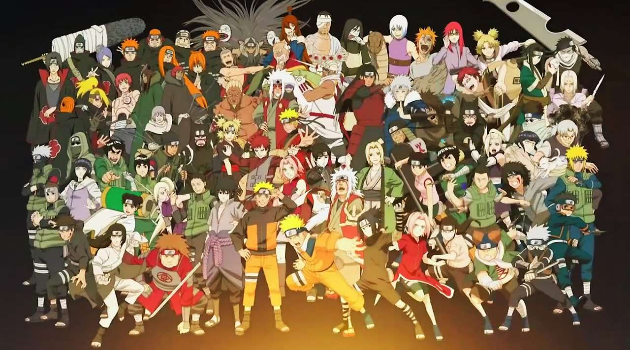 Naruto w starszej i młodszej wersji puzzle online