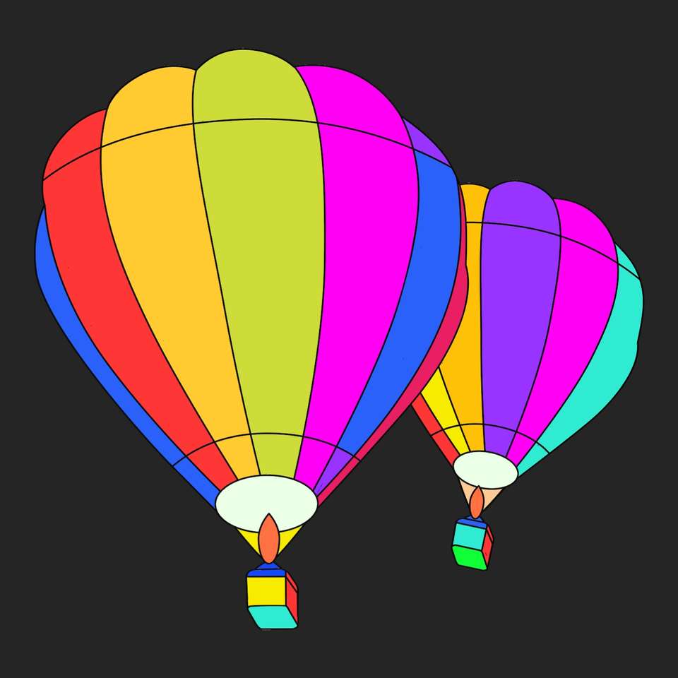 Flying balloons with air jigsaw puzzle