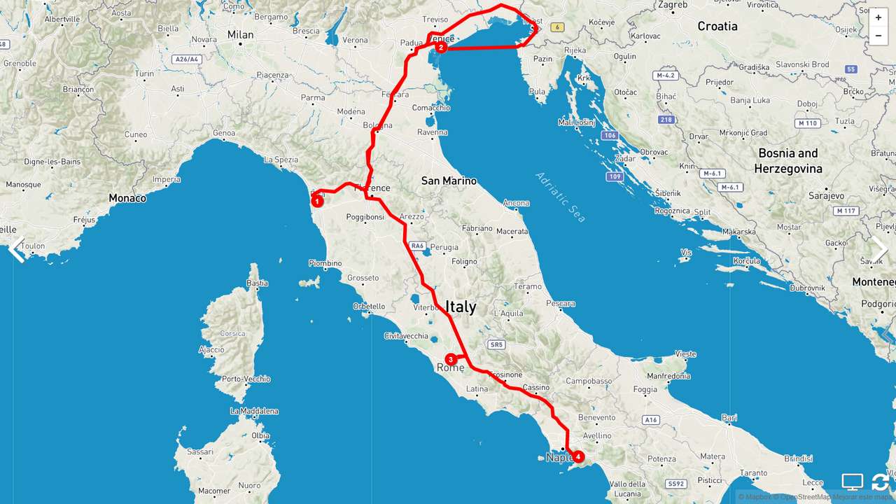 Mapa misji we Włoszech puzzle online