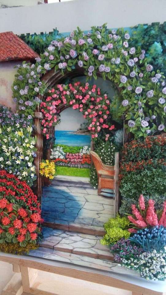 Linda casa com terraço com jardim na Turquia - Arte #7 quebra-cabeça