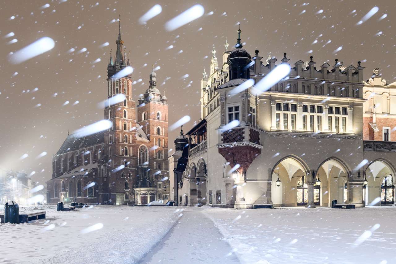 Opady śniegu w Krakowie puzzle online