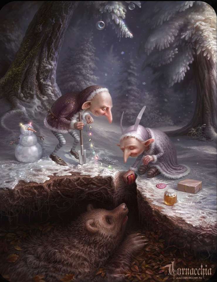 elfy w lesie puzzle online