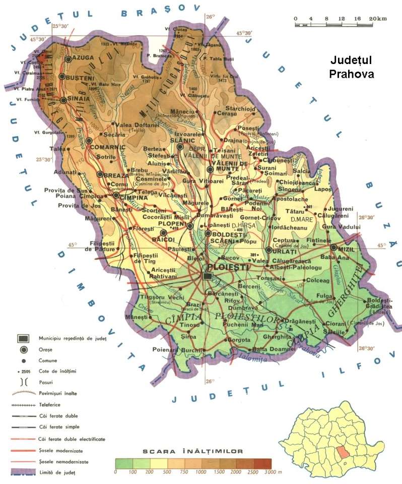 Mapa powiatu Prahova puzzle online