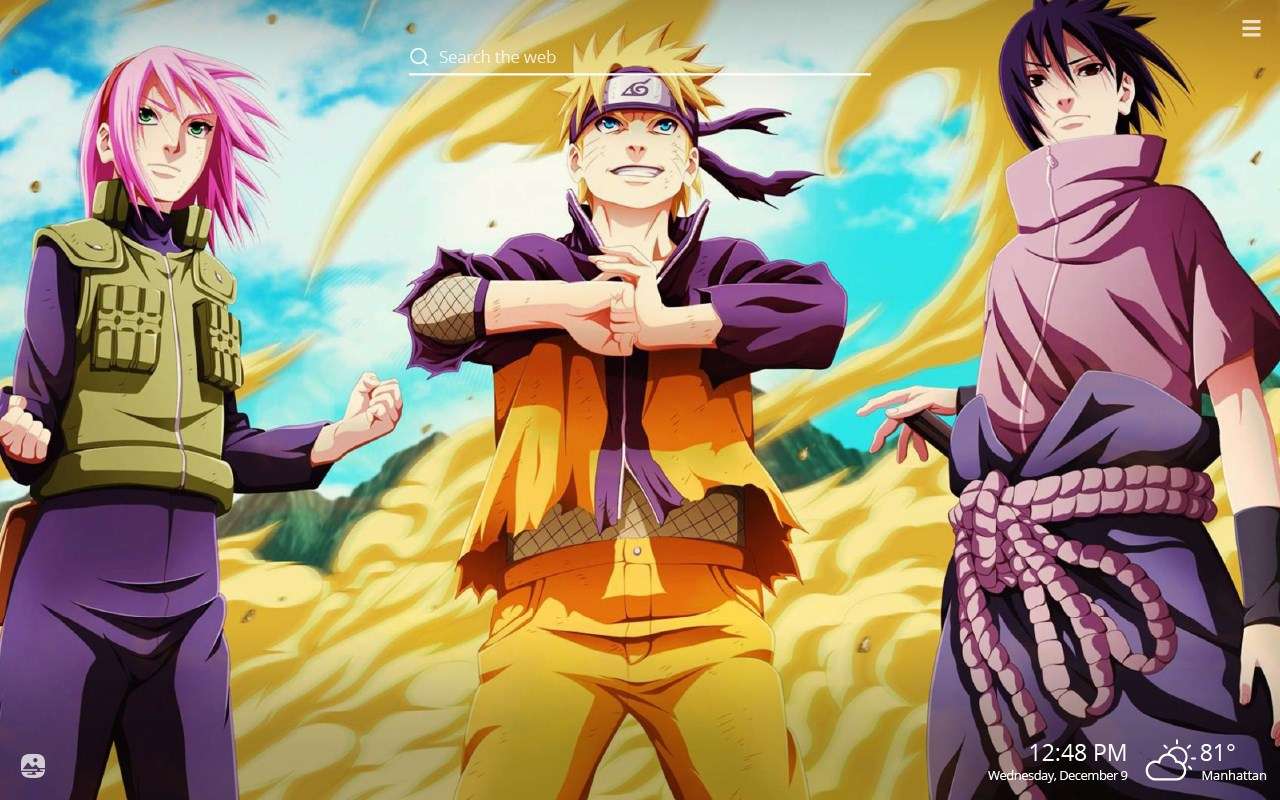 Naruto, sasuke i sakura puzzle online