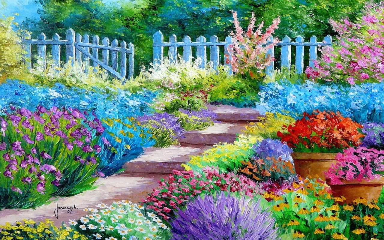 Niebieski ogród puzzle online
