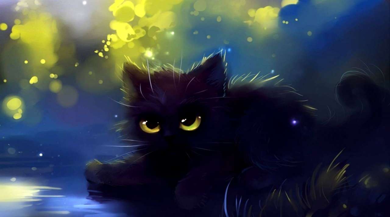 kot w nocy puzzle online
