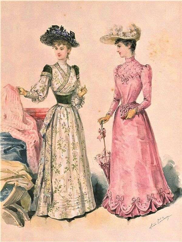 Eleganckie panie w sukienkach rok 1891 puzzle online