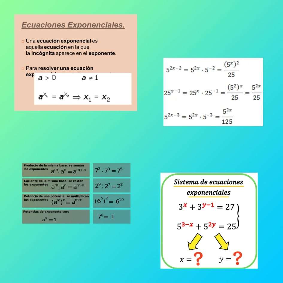 Ecuaciones Exponenciales 121 éléments Jouer à Jigsaw Puzzle